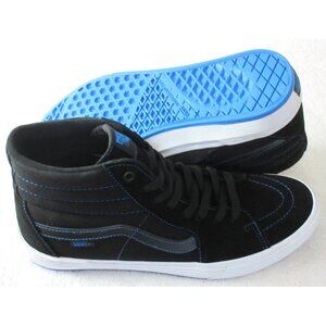 Vans Men's BMX Sk8-Hi Electric Blue Black Canvas Suede shoes Size 11.5 NIB